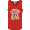 Abstract Labrador Dog Mens Vest Tank Top Red