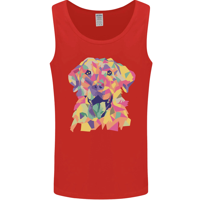 Abstract Labrador Dog Mens Vest Tank Top Red