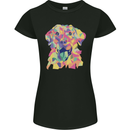 Abstract Labrador Dog Womens Petite Cut T-Shirt Black