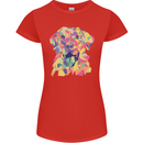 Abstract Labrador Dog Womens Petite Cut T-Shirt Red