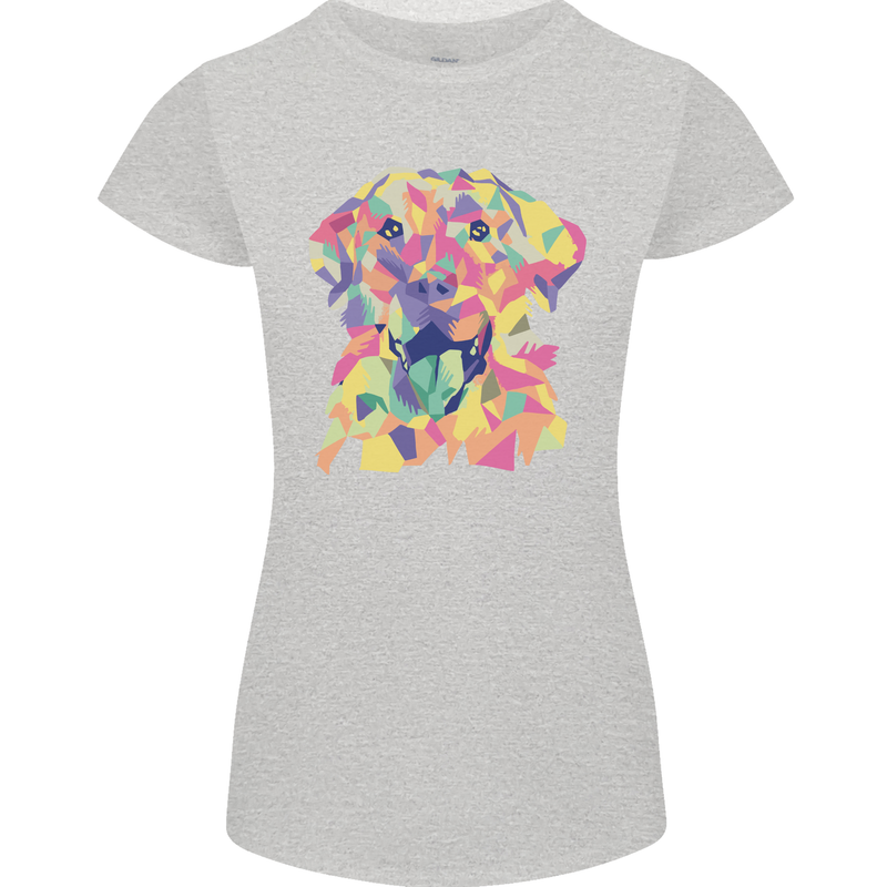 Abstract Labrador Dog Womens Petite Cut T-Shirt Sports Grey