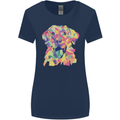Abstract Labrador Dog Womens Wider Cut T-Shirt Navy Blue