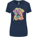 Abstract Labrador Dog Womens Wider Cut T-Shirt Navy Blue