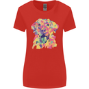 Abstract Labrador Dog Womens Wider Cut T-Shirt Red