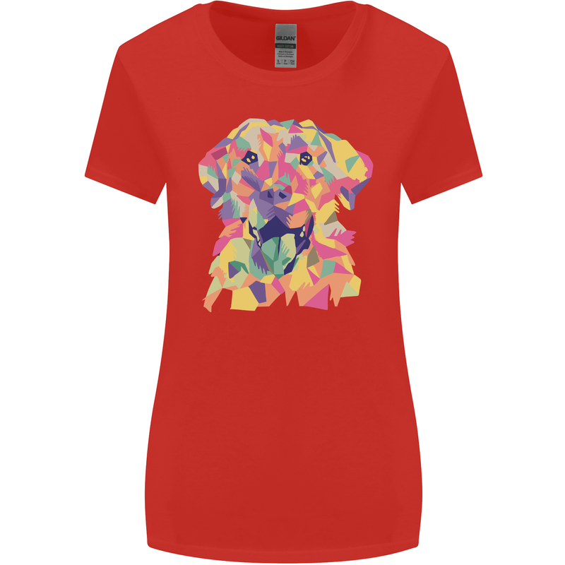 Abstract Labrador Dog Womens Wider Cut T-Shirt Red
