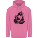 Abstract Outdoors Camping Bushcraft Hiking Trekking Childrens Kids Hoodie Azalea