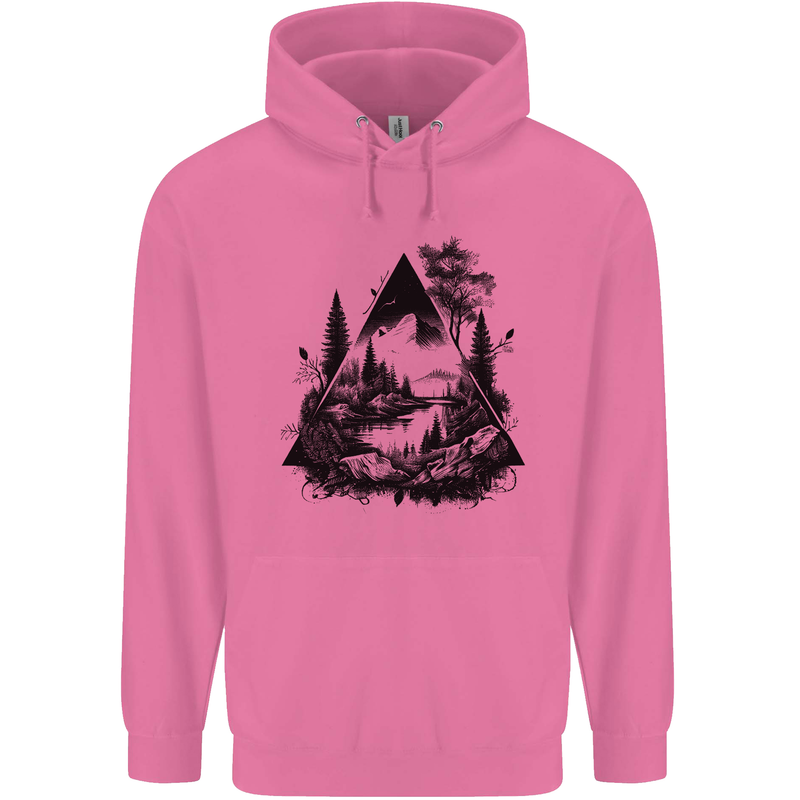 Abstract Outdoors Camping Bushcraft Hiking Trekking Childrens Kids Hoodie Azalea