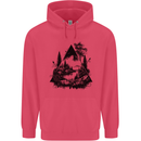 Abstract Outdoors Camping Bushcraft Hiking Trekking Childrens Kids Hoodie Heliconia