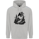 Abstract Outdoors Camping Bushcraft Hiking Trekking Childrens Kids Hoodie Sports Grey