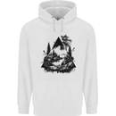 Abstract Outdoors Camping Bushcraft Hiking Trekking Childrens Kids Hoodie White