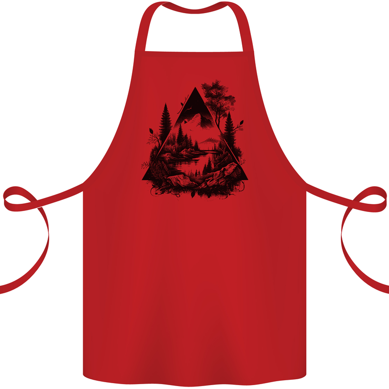 Abstract Outdoors Camping Bushcraft Hiking Trekking Cotton Apron 100% Organic Red
