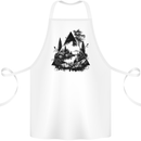 Abstract Outdoors Camping Bushcraft Hiking Trekking Cotton Apron 100% Organic White