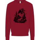 Abstract Outdoors Camping Bushcraft Hiking Trekking Kids Sweatshirt Jumper Red