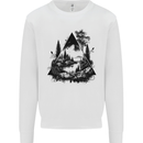 Abstract Outdoors Camping Bushcraft Hiking Trekking Kids Sweatshirt Jumper White