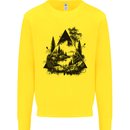 Abstract Outdoors Camping Bushcraft Hiking Trekking Kids Sweatshirt Jumper Yellow