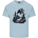 Abstract Outdoors Camping Bushcraft Hiking Trekking Kids T-Shirt Childrens Light Blue