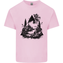 Abstract Outdoors Camping Bushcraft Hiking Trekking Kids T-Shirt Childrens Light Pink