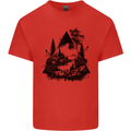 Abstract Outdoors Camping Bushcraft Hiking Trekking Kids T-Shirt Childrens Red