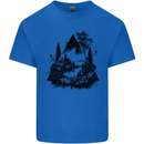 Abstract Outdoors Camping Bushcraft Hiking Trekking Kids T-Shirt Childrens Royal Blue