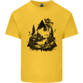 Abstract Outdoors Camping Bushcraft Hiking Trekking Kids T-Shirt Childrens Yellow