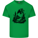 Abstract Outdoors Camping Bushcraft Hiking Trekking Mens Cotton T-Shirt Tee Top Irish Green