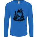 Abstract Outdoors Camping Bushcraft Hiking Trekking Mens Long Sleeve T-Shirt Royal Blue