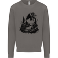 Abstract Outdoors Camping Bushcraft Hiking Trekking Mens Sweatshirt Jumper Charcoal