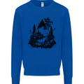 Abstract Outdoors Camping Bushcraft Hiking Trekking Mens Sweatshirt Jumper Royal Blue