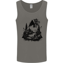 Abstract Outdoors Camping Bushcraft Hiking Trekking Mens Vest Tank Top Charcoal