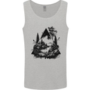 Abstract Outdoors Camping Bushcraft Hiking Trekking Mens Vest Tank Top Sports Grey