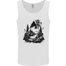 Abstract Outdoors Camping Bushcraft Hiking Trekking Mens Vest Tank Top White