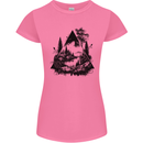 Abstract Outdoors Camping Bushcraft Hiking Trekking Womens Petite Cut T-Shirt Azalea