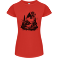 Abstract Outdoors Camping Bushcraft Hiking Trekking Womens Petite Cut T-Shirt Red