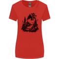 Abstract Outdoors Camping Bushcraft Hiking Trekking Womens Wider Cut T-Shirt Red