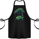Abstract Tortoise Tree Cotton Apron 100% Organic Black