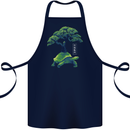 Abstract Tortoise Tree Cotton Apron 100% Organic Navy Blue
