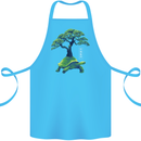 Abstract Tortoise Tree Cotton Apron 100% Organic Turquoise