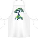 Abstract Tortoise Tree Cotton Apron 100% Organic White
