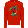 Abstract Tortoise Tree Kids Sweatshirt Jumper Bright Red