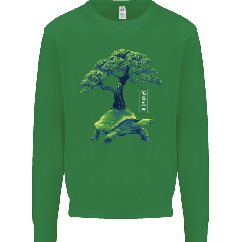 Abstract Tortoise Tree Kids Sweatshirt Jumper Irish Green