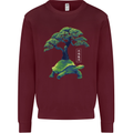 Abstract Tortoise Tree Kids Sweatshirt Jumper Maroon