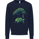 Abstract Tortoise Tree Kids Sweatshirt Jumper Navy Blue