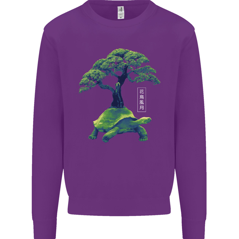 Abstract Tortoise Tree Kids Sweatshirt Jumper Purple