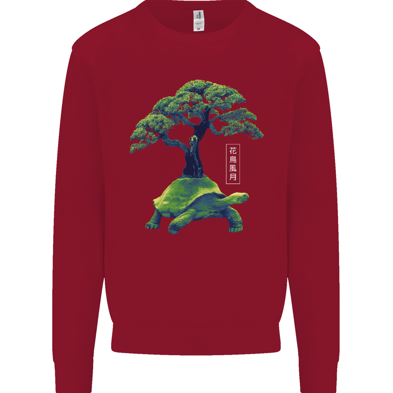 Abstract Tortoise Tree Kids Sweatshirt Jumper Red