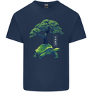 Abstract Tortoise Tree Kids T-Shirt Childrens Navy Blue