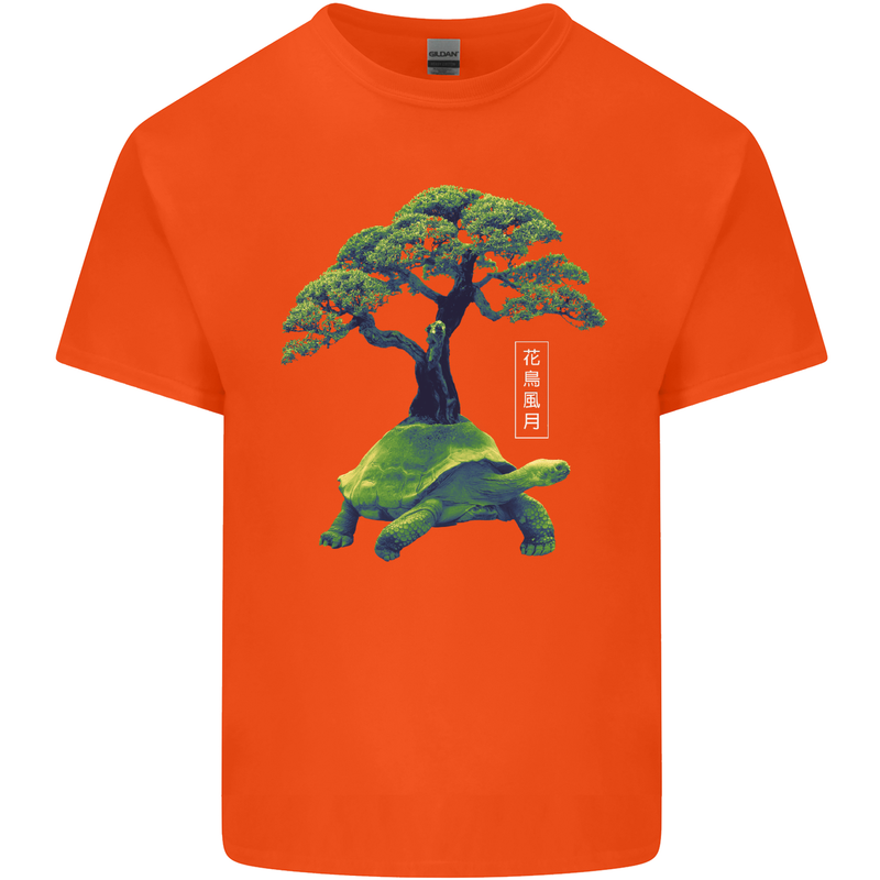 Abstract Tortoise Tree Kids T-Shirt Childrens Orange