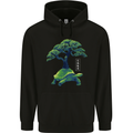 Abstract Tortoise Tree Mens 80% Cotton Hoodie Black