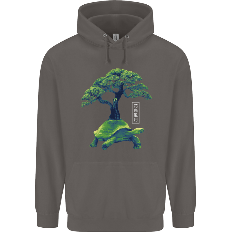 Abstract Tortoise Tree Mens 80% Cotton Hoodie Charcoal