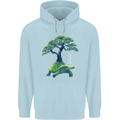 Abstract Tortoise Tree Mens 80% Cotton Hoodie Light Blue