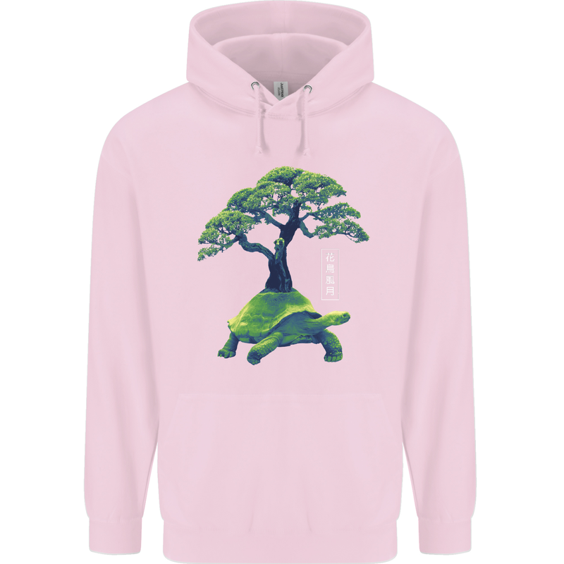 Abstract Tortoise Tree Mens 80% Cotton Hoodie Light Pink